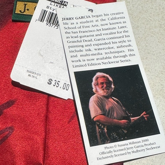 J. GARCIA Art in Neckwear - Vibrant Red Christmas Artistic Tie New With Tags - Picture 4 of 6